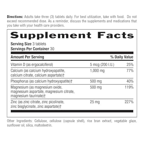 Country Life Calcium Magnesium Zinc 1000 mg/500 mg/25 mg | Supports Bone & Muscle Health, Gluten-Free thumbnail 5