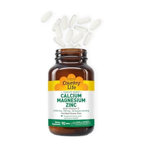 Country Life Calcium Magnesium Zinc 1000 mg/500 mg/25 mg | Supports Bone & Muscle Health, Gluten-Free thumbnail 6