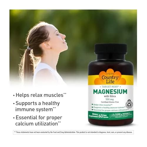 Country Life Target-Mins Magnesium with Silica 300mg Capsules (60 Count) | Essential Mineral for Nervous System & Bone Health thumbnail 4