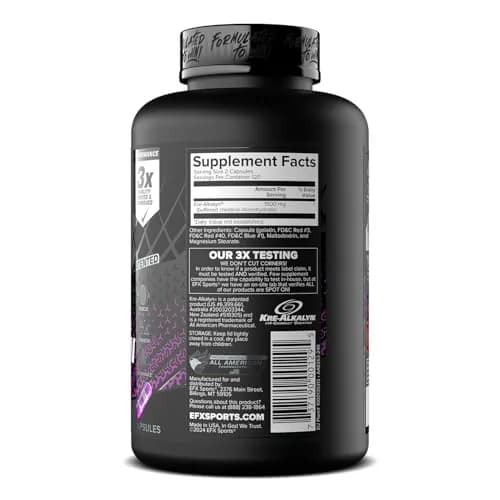 EFX Sports Kre-Alkalyn EFX pH-Correct Creatine Monohydrate Capsules 240 Count (120 Servings) | Clinically Tested Strength & Performance thumbnail 9