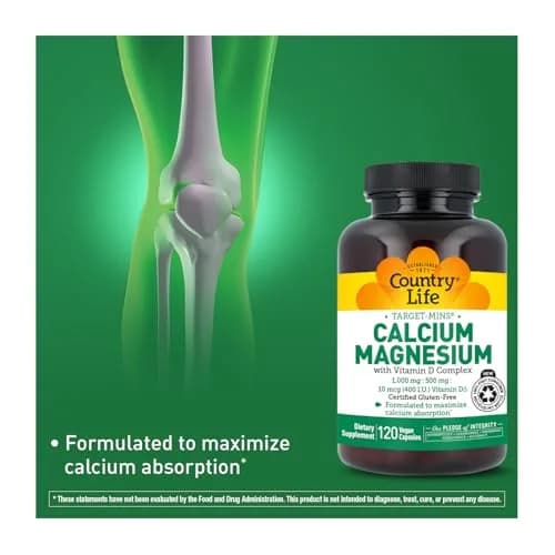 Country Life Target-Mins Calcium Magnesium Vitamin D, 120 Vegan Capsules | Supports Bone & Muscle Health thumbnail 2