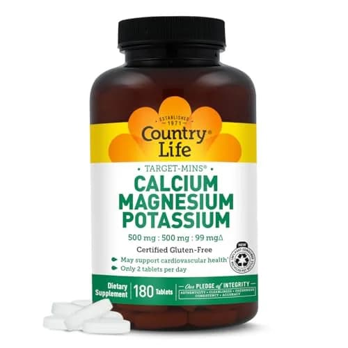 Country Life Target-Mins Calcium Magnesium Potassium 180 Tablets | Bone & Heart Support thumbnail 1
