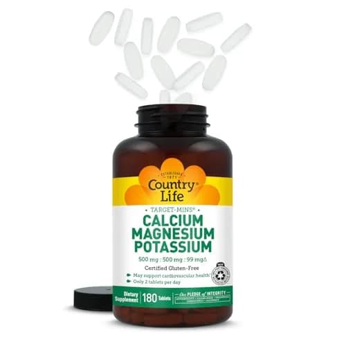 Country Life Target-Mins Calcium Magnesium Potassium 180 Tablets | Bone & Heart Support thumbnail 8