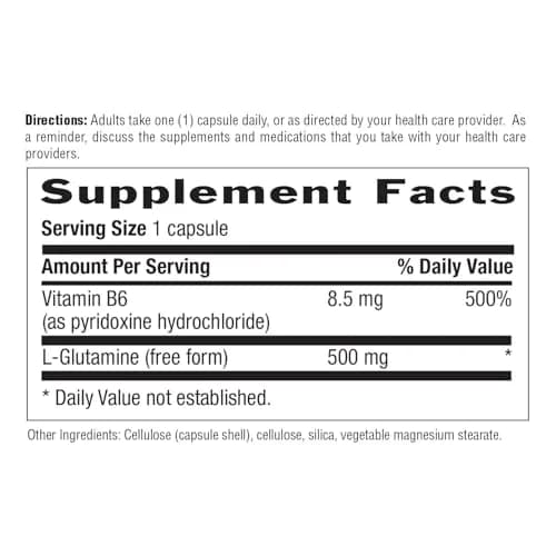 Country Life L-Glutamine 500 mg with B6 | Supports Muscle Recovery & Endurance (100 Capsules) thumbnail 5