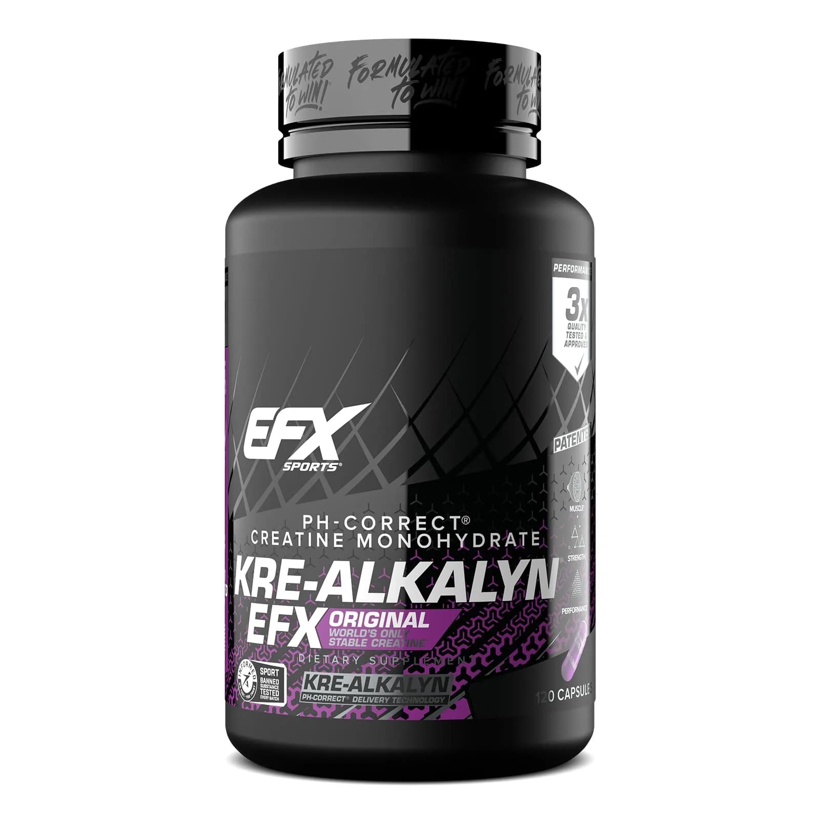 EFX Sports Kre-Alkalyn EFX Creatine Monohydrate Capsules | 60 Servings (120 Count) - main product image