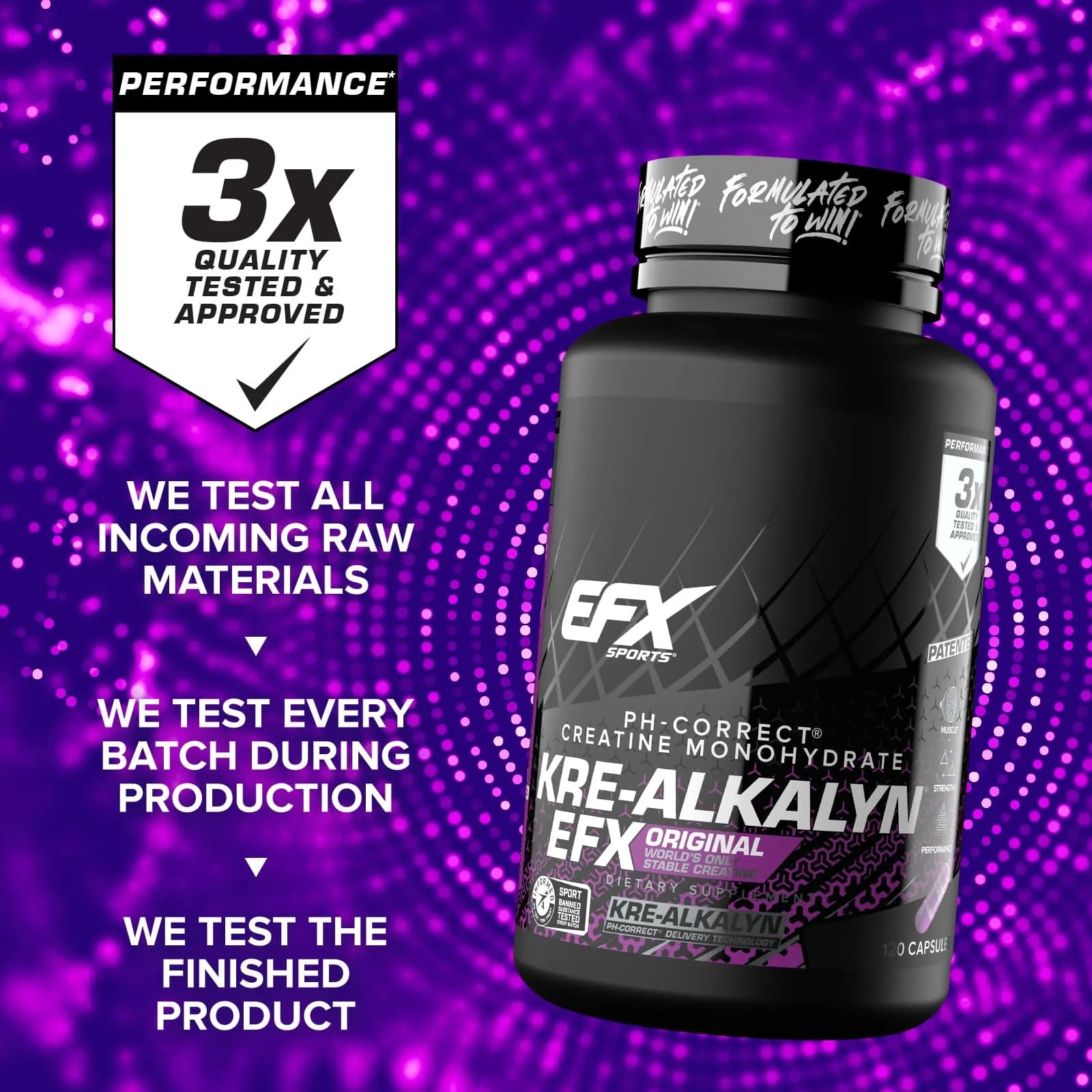 EFX Sports Kre-Alkalyn EFX Creatine Monohydrate Capsules | 60 Servings (120 Count) - view 7