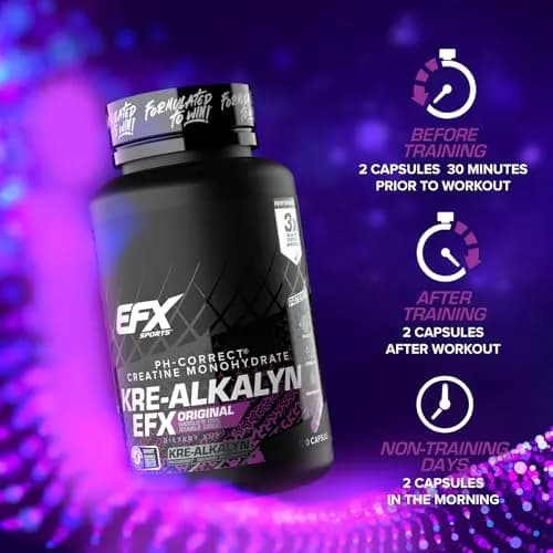 EFX Sports Kre-Alkalyn EFX Creatine Monohydrate Capsules | 60 Servings (120 Count) thumbnail 8
