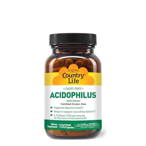 Country Life Acidophilus with Pectin | Dairy-Free Vegan Capsules for Digestive Support thumbnail 1