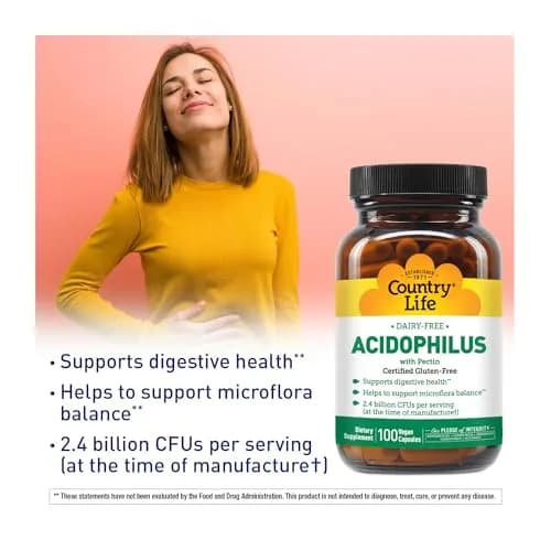 Country Life Acidophilus with Pectin | Dairy-Free Vegan Capsules for Digestive Support thumbnail 2