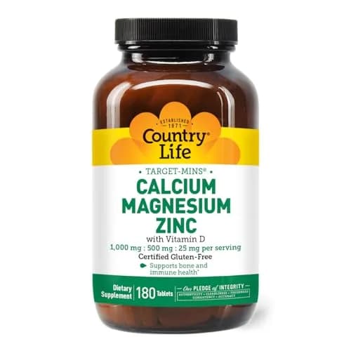 Country Life Calcium Magnesium Zinc 1000 mg/500 mg/25 mg | Bone & Bone Density Support thumbnail 4
