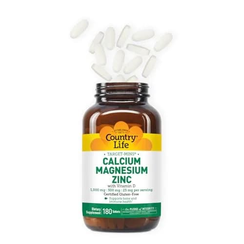Country Life Calcium Magnesium Zinc 1000 mg/500 mg/25 mg | Bone & Bone Density Support thumbnail 2