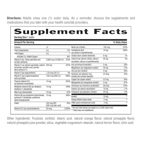 Country Life Adult Chewable Multivitamin, Pineapple Orange, 60 Wafers | Supports Energy & Immunity thumbnail 6