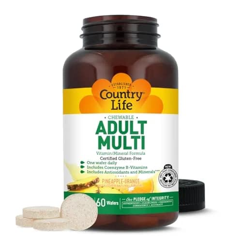 Country Life Adult Chewable Multivitamin, Pineapple Orange, 60 Wafers | Supports Energy & Immunity thumbnail 7