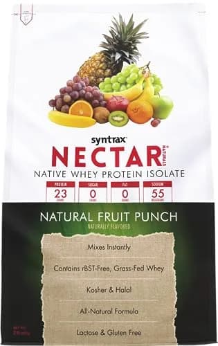 Syntrax Nectar Naturals All Natural Whey Protein Isolate 2 lbs | Juicy Fruit Punch for Muscle Support thumbnail 1