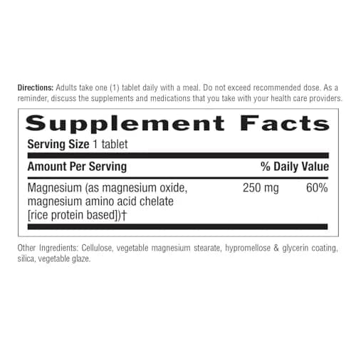 Country Life Chelated Magnesium 250 mg | Vegan, Gluten-Free, Supports Heart & Bone Health (90 Tablets) thumbnail 7