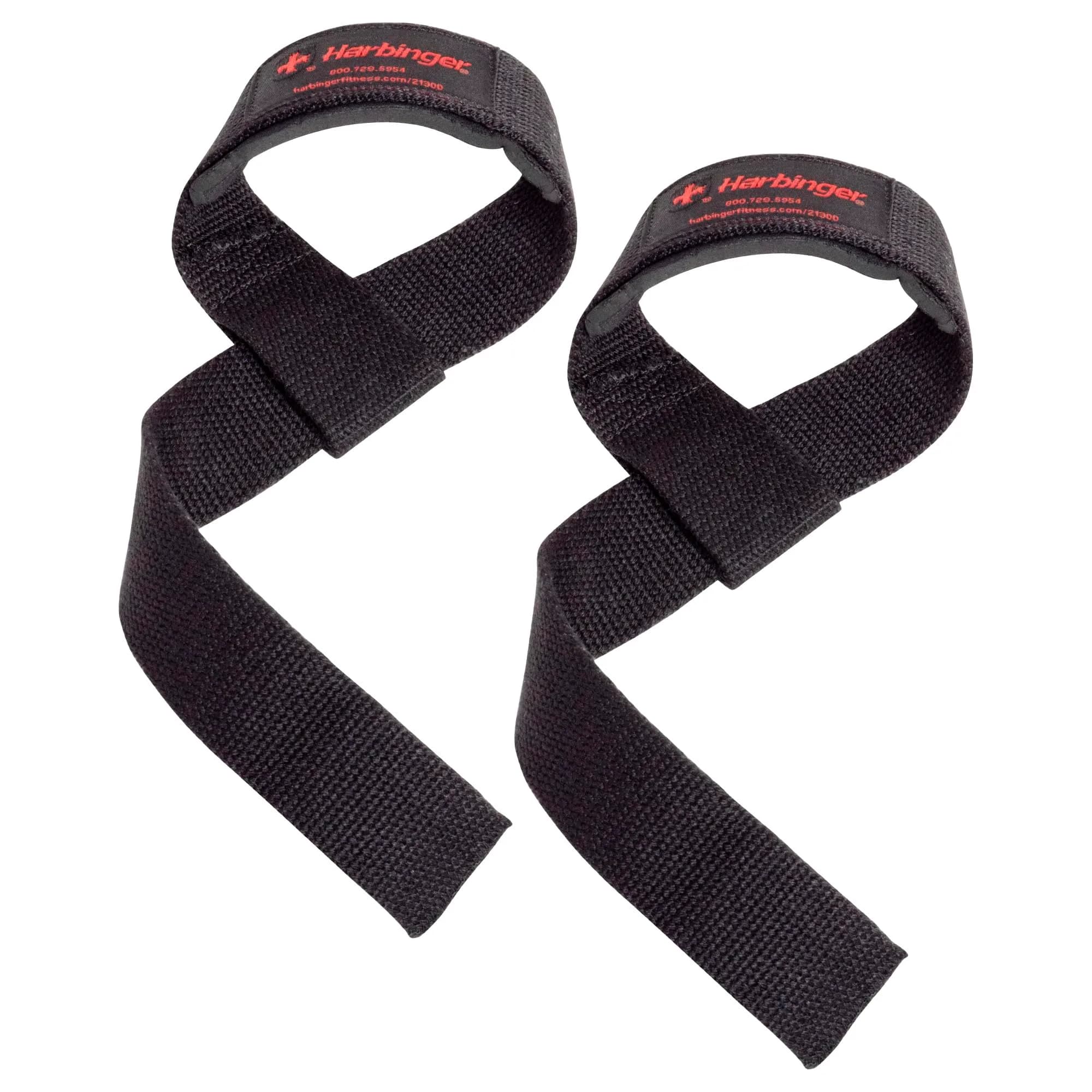 Harbinger Padded Cotton Lifting Straps with NeoTek Cushioning - Black - main product image
