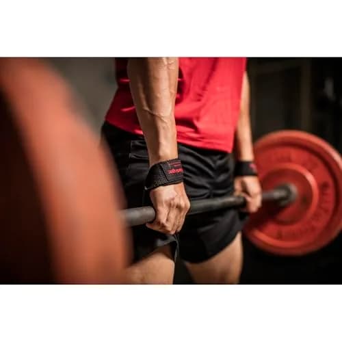 Harbinger Padded Cotton Lift Straps, Black - 21.5" Length, 1.5" Width | Cushions Wrists for Lifting Support thumbnail 9