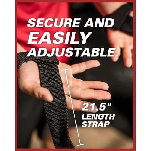 Harbinger Padded Cotton Lift Straps, Black - 21.5" Length, 1.5" Width | Cushions Wrists for Lifting Support thumbnail 3