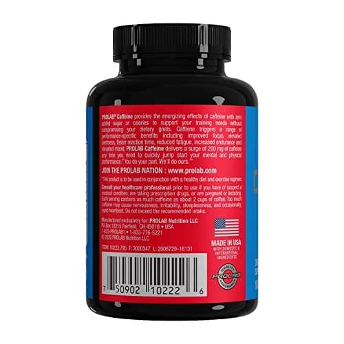 ProLab Caffeine 200mg Tablets, 100 Count | Energy & Mental Focus thumbnail 4