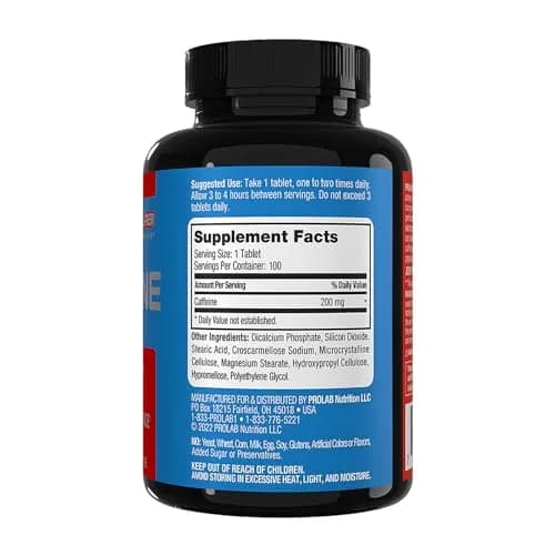 ProLab Caffeine 200mg Tablets, 100 Count | Energy & Mental Focus thumbnail 5