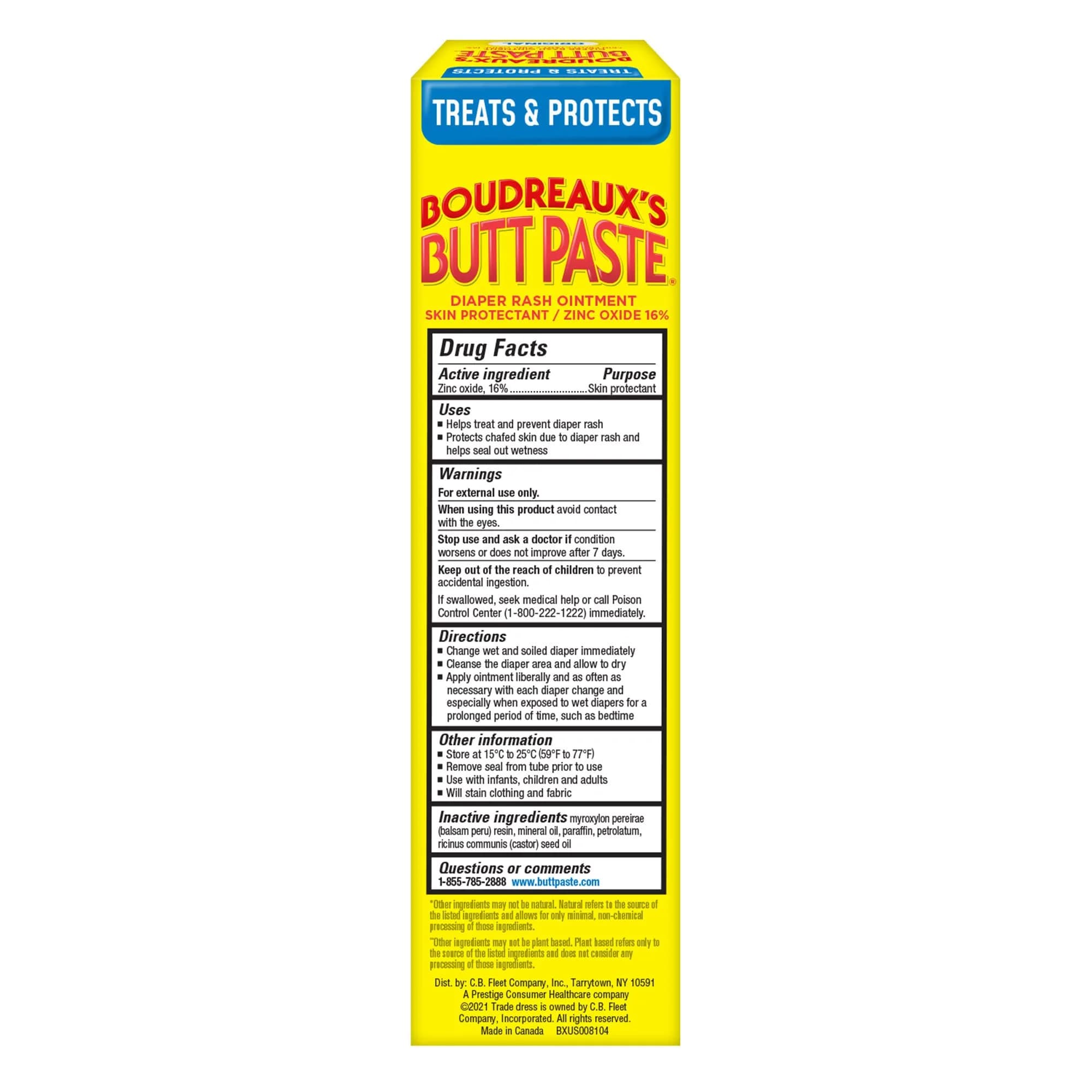 Boudreaux's Butt Paste Original Diaper Rash Cream Skin Protectant 4 Oz (118 ml) | Pharmacist-Developed for Instant Protection - view 6