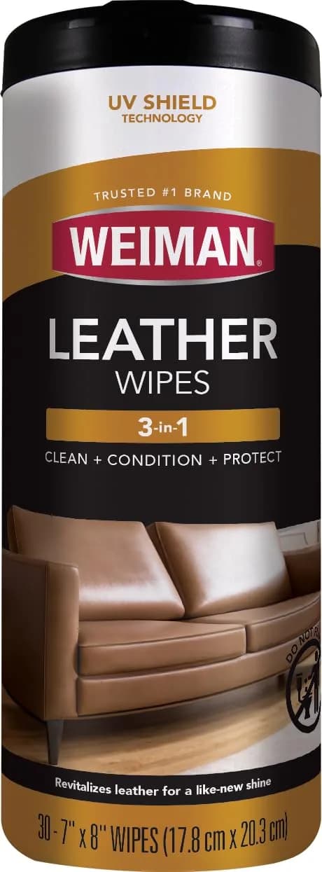 Weiman White Leather Wipes 30 Count with UVX-15 Sunscreen Protection - main product image
