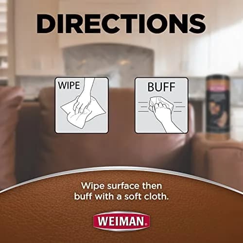 Weiman Leather Cleaner & Conditioner Wipes With UV Protection, 30 ct | Prevents Cracking & Fading on Auto Seats, Shoes, Purses thumbnail 7