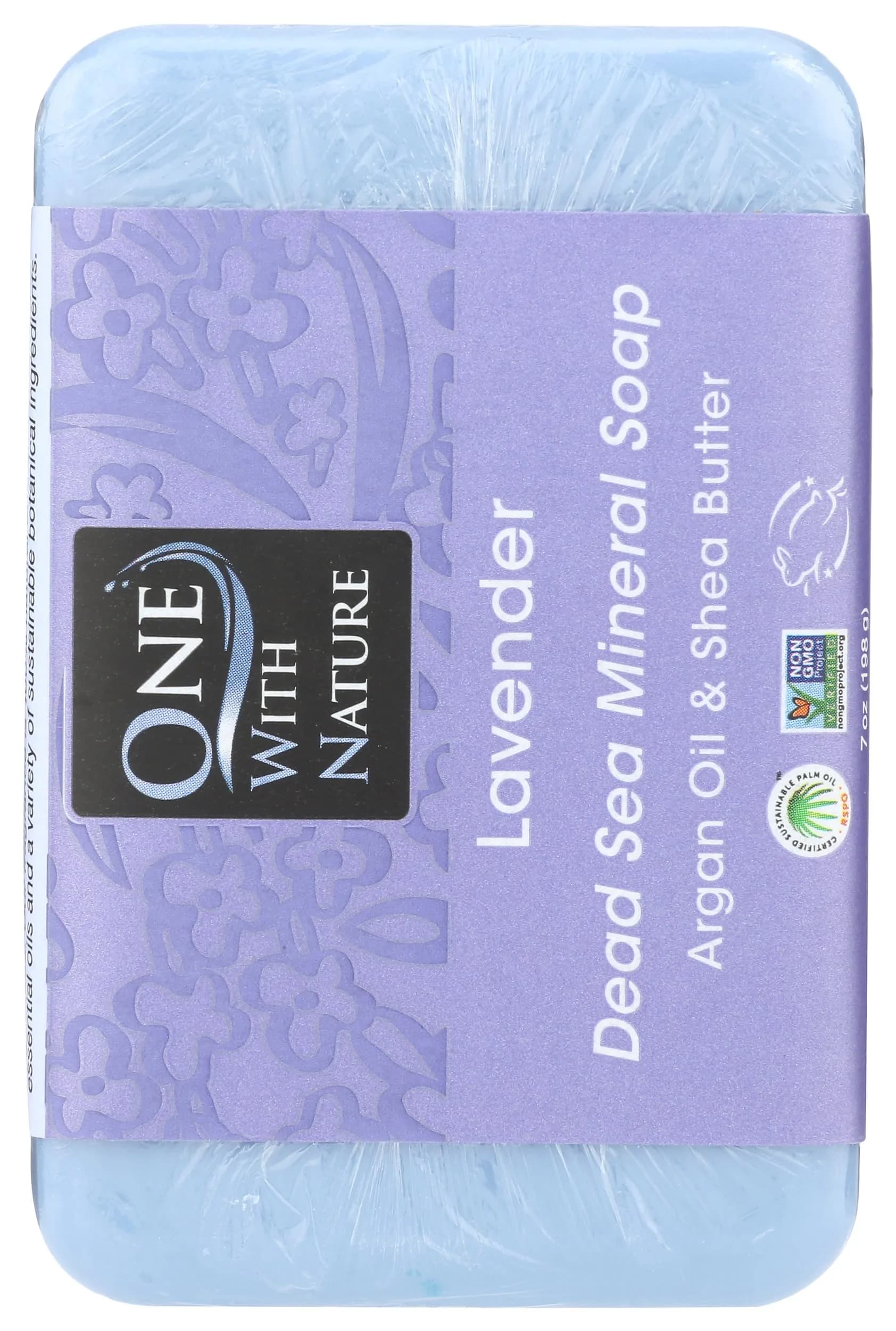 One With Nature Lavender Bar Soap 198g (7 Ounce) | Triple Milled, Mild Exfoliating, Dead Sea Minerals - view 2