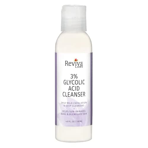 Reviva Labs Glycolic Acid Cleanser Cream 4 oz | Exfoliating Face Wash for All Skin Types thumbnail 1