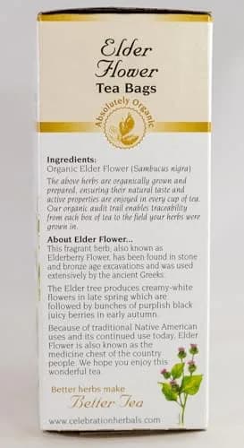 Celebration Herbals Organic Elder Flower Tea Bags 24 Count | Certified Organic Elderberry Tea for Relaxation & Wellness thumbnail 5