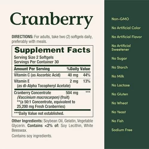 Nature's Bounty Cranberry Dietary Supplement 25,200Mg | Urinary & Immune Support (70-120 chars) thumbnail 5