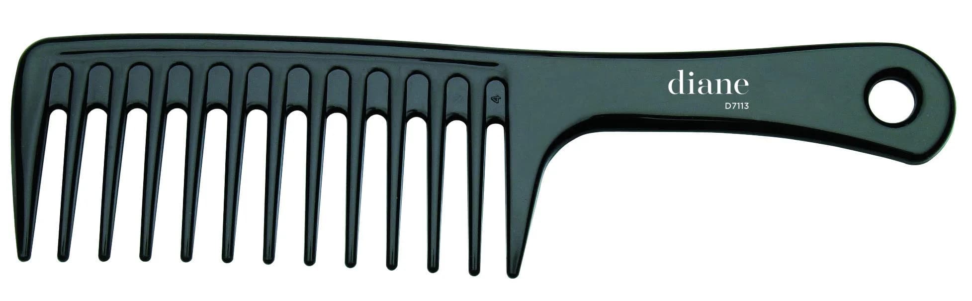 Diane Extra Wide Tooth Shampoo Comb 24.8 cm (9.75 Inches) Black | Detangles Wet Hair, Reduces Static — #7113