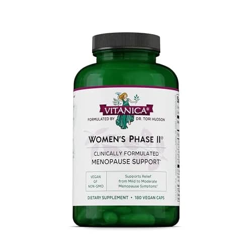 Vitanica Women’s Phase II Menopause Support, Vegan, 180 Capsules | Natural Relief for Hot Flashes & Mood thumbnail 1