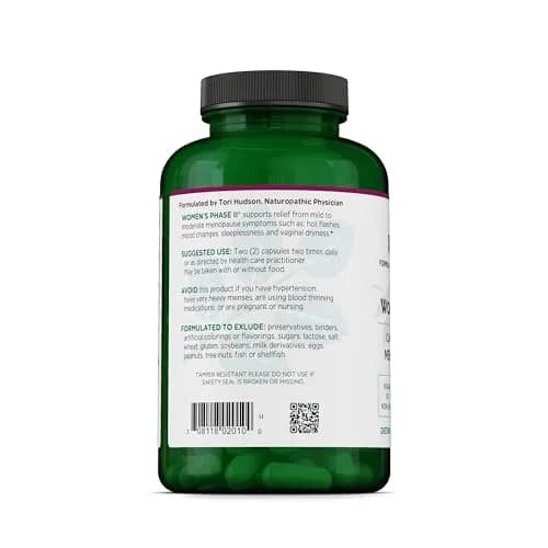 Vitanica Women’s Phase II Menopause Support, Vegan, 180 Capsules | Natural Relief for Hot Flashes & Mood thumbnail 3