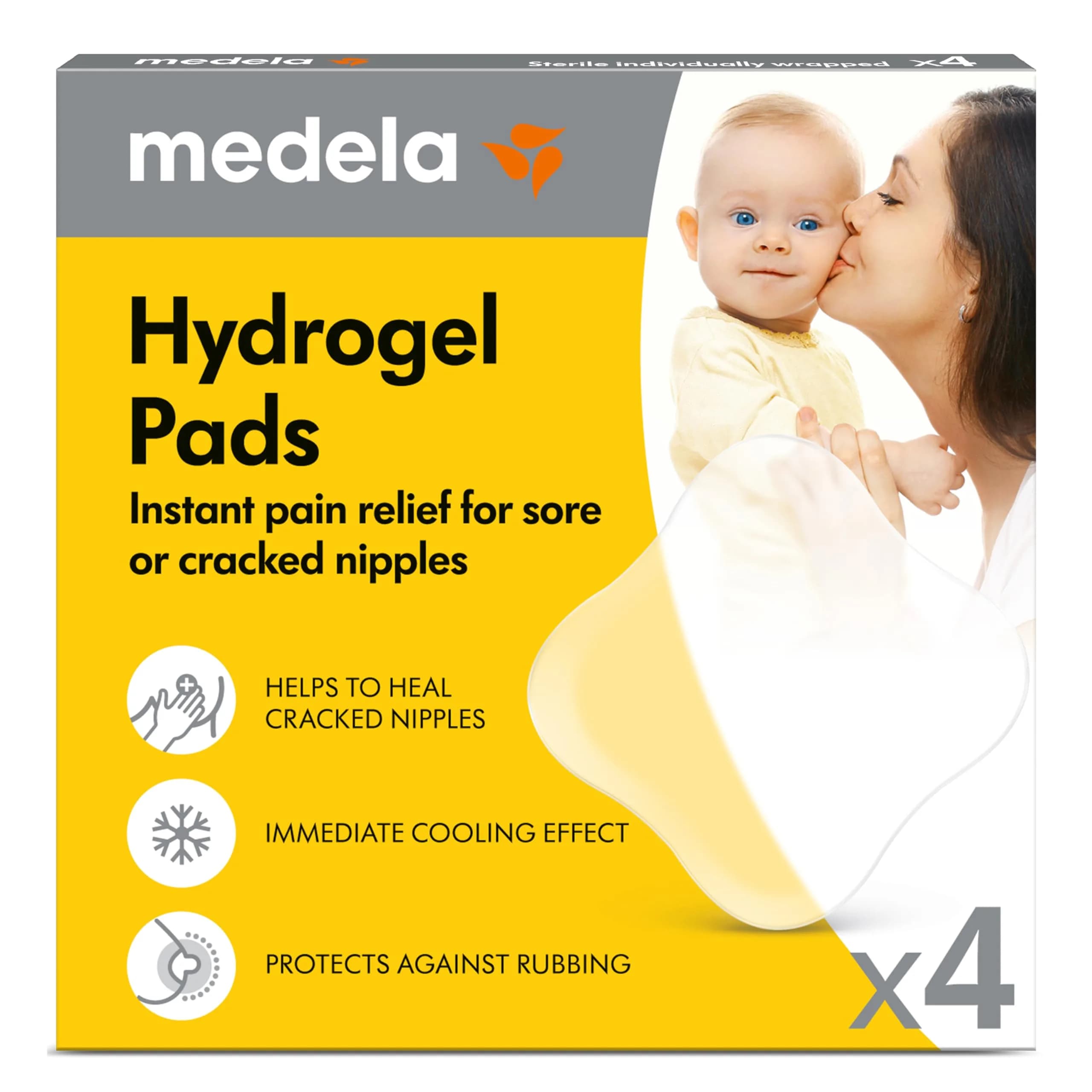 Medela Hydrogel Pads for Sore Nipples | Cooling Moisture Supports Natural Healing, Pack of 4 - main product image