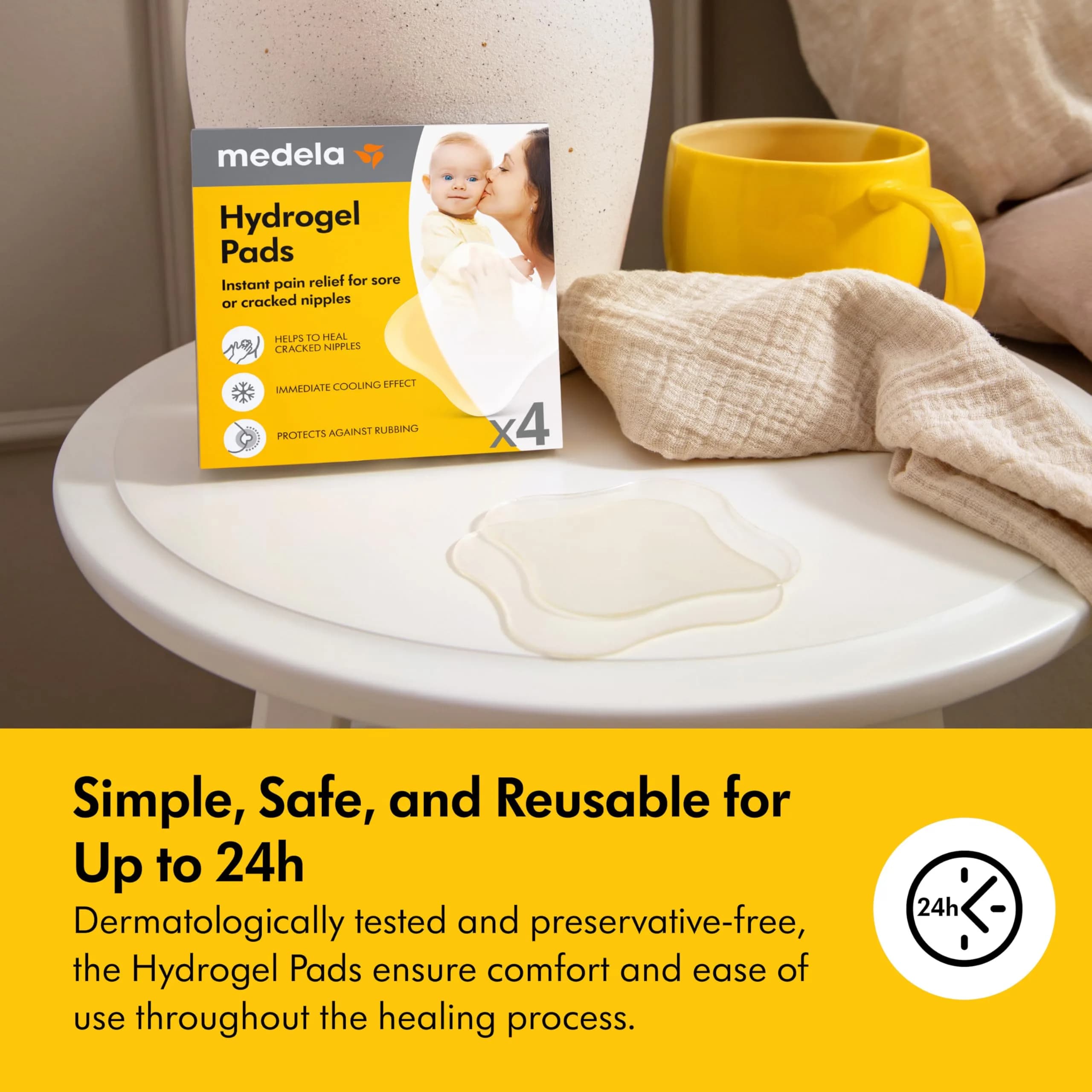 Medela Hydrogel Pads for Sore Nipples | Cooling Moisture Supports Natural Healing, Pack of 4 - view 8