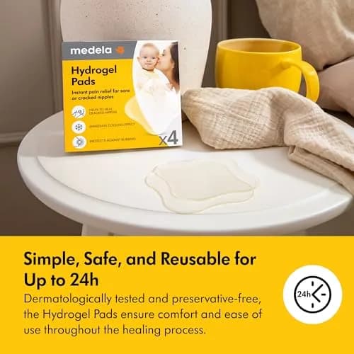Medela Hydrogel Pads for Sore Nipples | Cooling Moisture Supports Natural Healing, Pack of 4 thumbnail 8