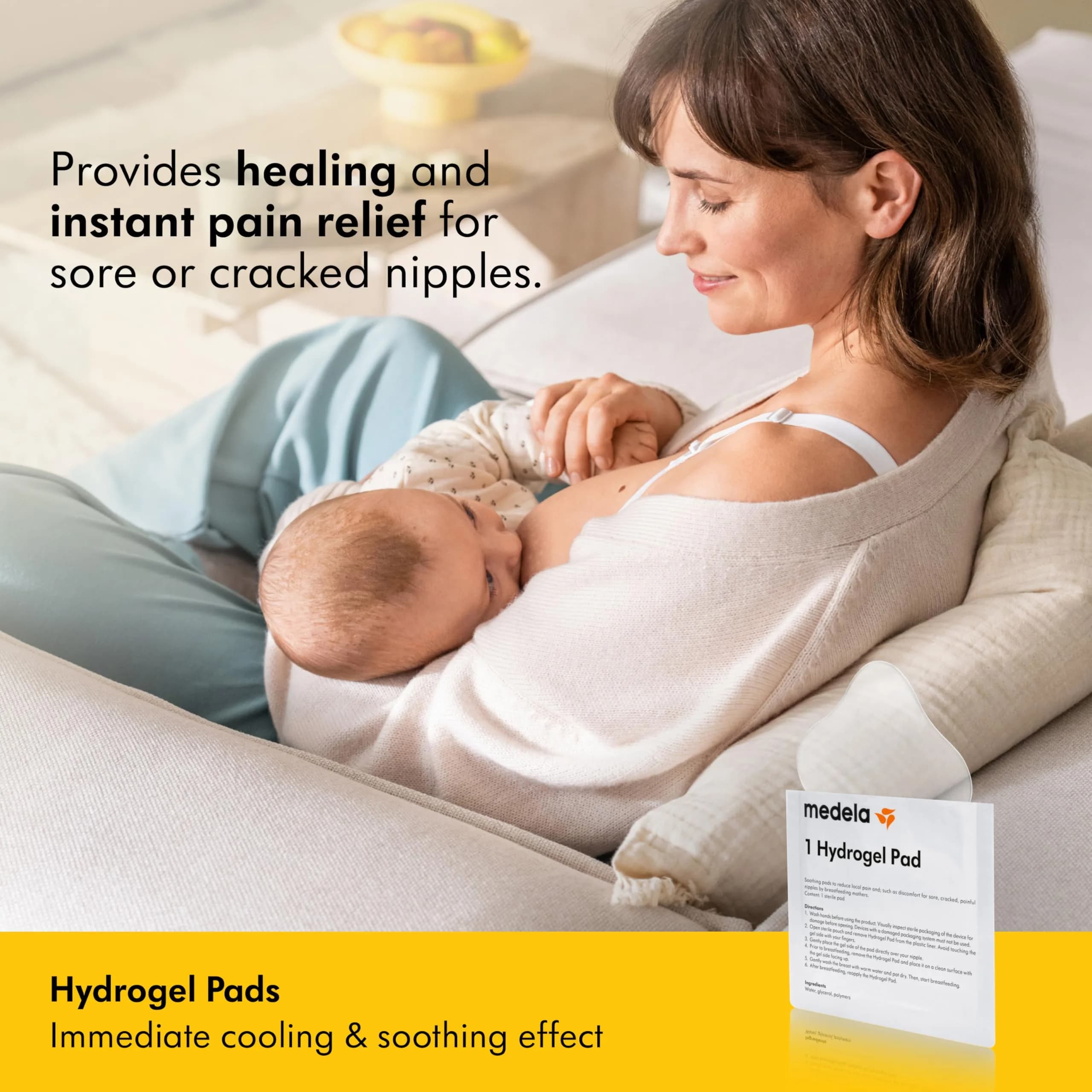 Medela Hydrogel Pads for Sore Nipples | Cooling Moisture Supports Natural Healing, Pack of 4 - view 2