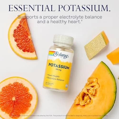 SOLARAY Potassium Supplement Capsules, 100 VegCaps | Supports Heart & Electrolyte Balance thumbnail 3
