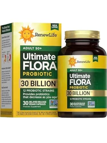 Renew Life Ultimate Flora Adult 50+ Probiotic 30 Billion CFU | Supports Digestive & Immune Health (100 words) thumbnail 1