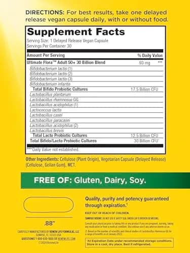 Renew Life Ultimate Flora Adult 50+ Probiotic 30 Billion CFU | Supports Digestive & Immune Health (100 words) thumbnail 2