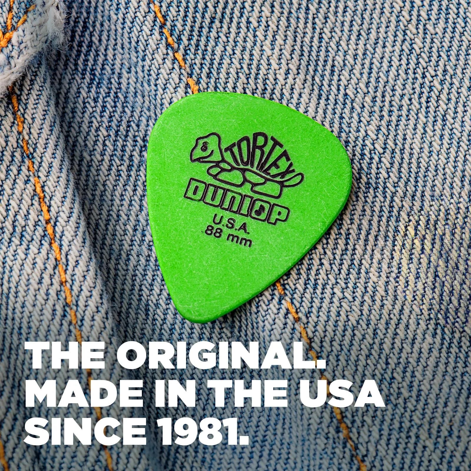 Jim Dunlop Tortex Standard Guitar Picks .88mm Green - 36 Pack | Bright Snappy Attack - view 2