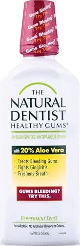 The Natural Dentist Peppermint Twist Mouthwash 499ml (16.9 Fl Oz) | Alcohol-Free Daily Rinse — Mouthwash