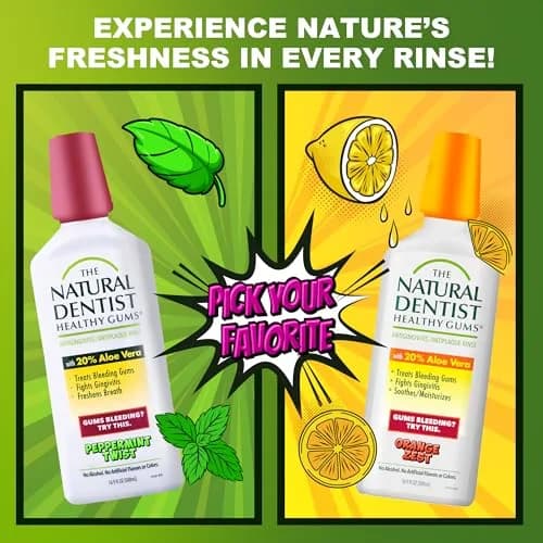 The Natural Dentist Peppermint Twist Mouthwash 499ml (16.9 Fl Oz) | Alcohol-Free Daily Rinse thumbnail 7