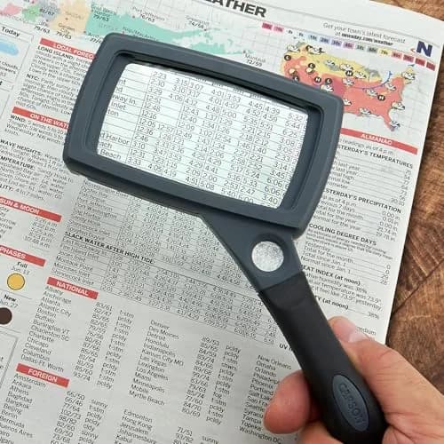 Carson SureGrip Series 2X Power Glass Magnifier with Hands-Free Fold-out Stand (SG-16) | Sharp, Durable & Ergonomic thumbnail 4
