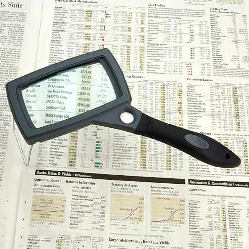 Carson SureGrip Series 2X Power Glass Magnifier with Hands-Free Fold-out Stand (SG-16) | Sharp, Durable & Ergonomic thumbnail 5