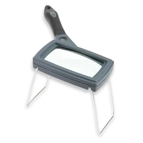 Carson SureGrip Series 2X Power Glass Magnifier with Hands-Free Fold-out Stand (SG-16) | Sharp, Durable & Ergonomic thumbnail 2