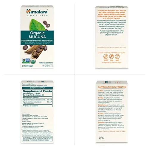 Himalaya USDA Organic Mucuna Pruriens Supplement, 600 mg | Supports Relaxation & Mood (110 chars) thumbnail 7