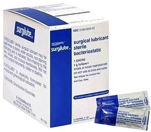 Dynarex Surgilube Lubricating Jelly 3g Foil Packs | Water-Soluble, Sterile, Clear thumbnail 1