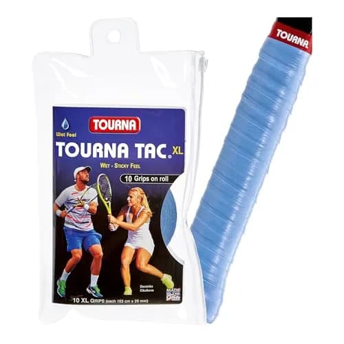 Tourna Tac Tacky Feel Tennis Grip 10 Pack XL Blue | Superior Sweat Absorption for Pro Play thumbnail 1